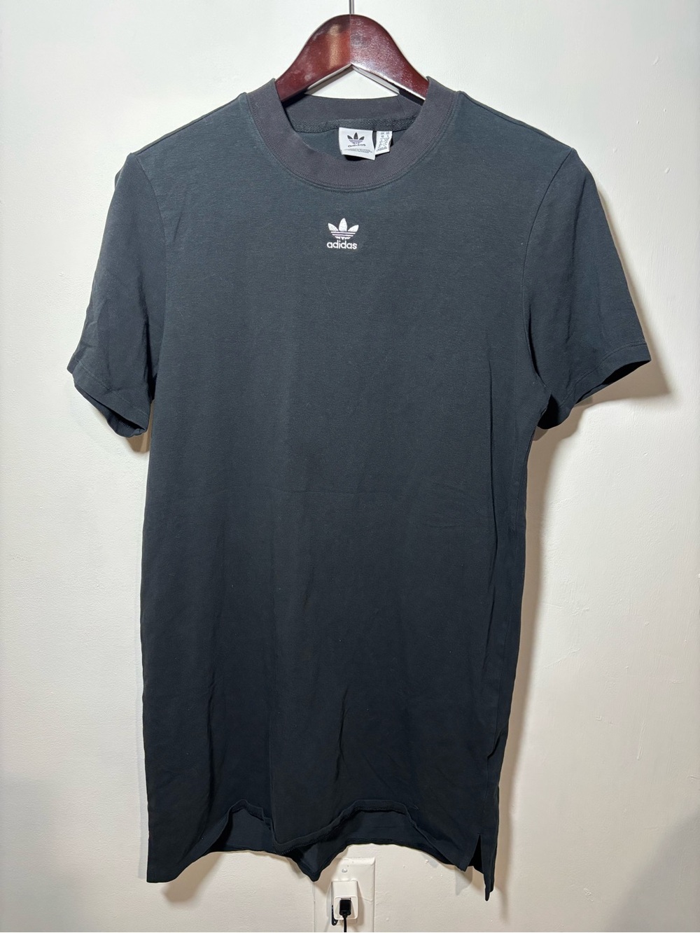 Adidas Black Shirt Dress size small large logo